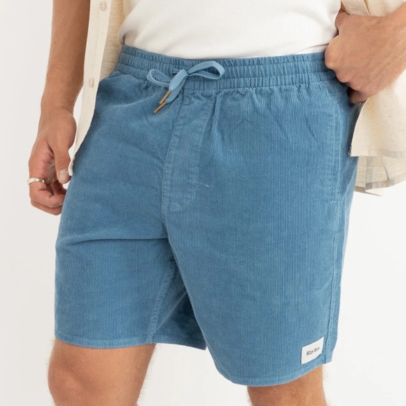 Rhythm corduroy jam shorts size 32" Mineral Blue